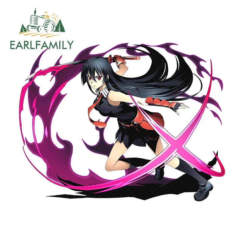 EARLFAMILY Cartoon Akame Anime Car Sticker NIGHT RAID Ace Killer JDM Window Bumper Decoration Waterproof Car Styling