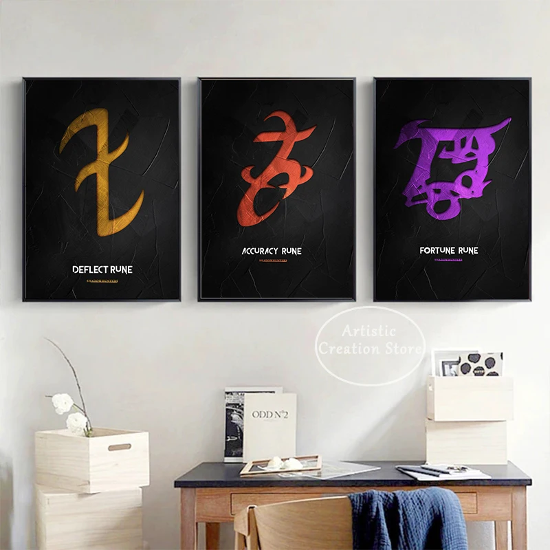 Shadowhunters Runes Posters Prints Canvas Painting Abstract Sign Wall Art Pictures for Modern Living Room Minimalist Home Decor