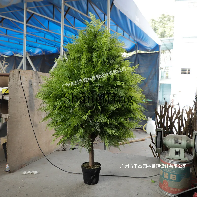

CL simulated metasequoia, indoor and outdoor shopping malls, real wooden pole ornaments, simulated green plants