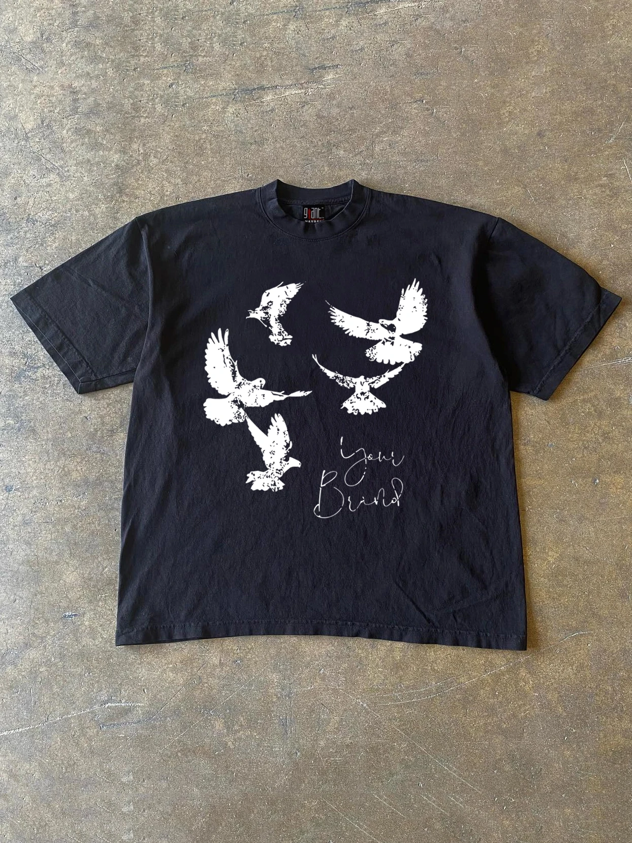 xiaochen-story-multi-vintage-retro-trendy-short-sleeve-t-shirt-260g-heavyweight-pure-cotton-harajuku-pigeon-print-casual-wear