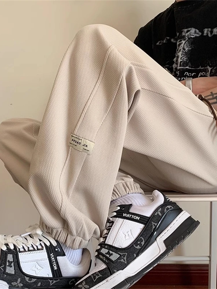 

Мужские спортивные брюки в стиле ретро с американской надписью, весенне-осенние, свободные повседневные брюки, крутые брендовые джоггеры Haome с манжетами