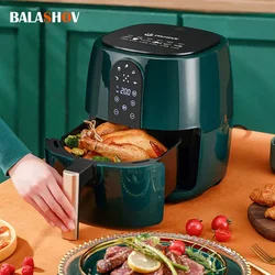 Friteuse à air électrique intelligente sans huile, grande capacité, ménage automatique, multi-cuisson à 360 °, écran tactile LED, 4,5 L, 6L