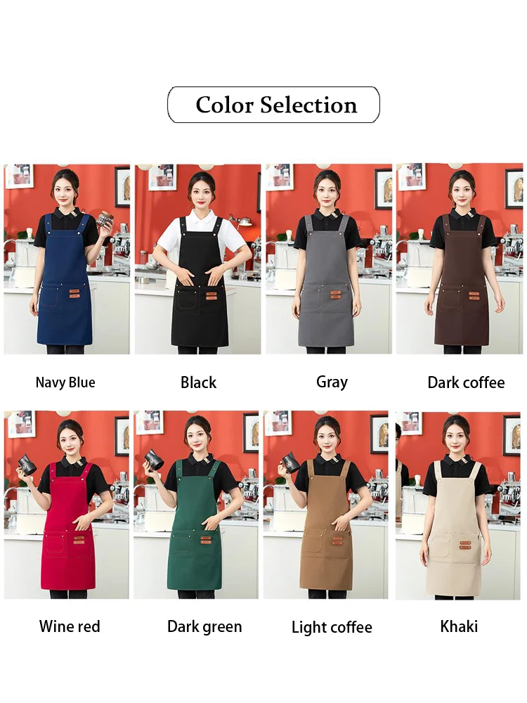 Delantal de lona impermeable de grado comercial: diseño multiusos duradero para servicios de alimentos, tiendas minoristas, floristas, estudios de uñas