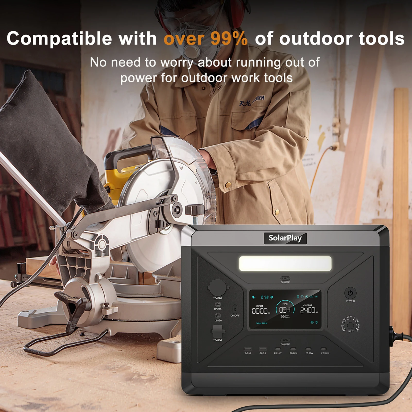 

SOLARPLAY Electric Power Station Q2501 Portable Central Charging Apartment 220v Camping Accessories Motorhome for Home Outdoor