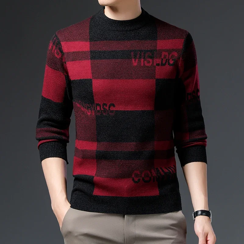 Мужской индивидуальный, модный, сочетающийся цвет, модный, красивый, теплый, удобный, новый утепленный бархатный свитер на осень и зиму