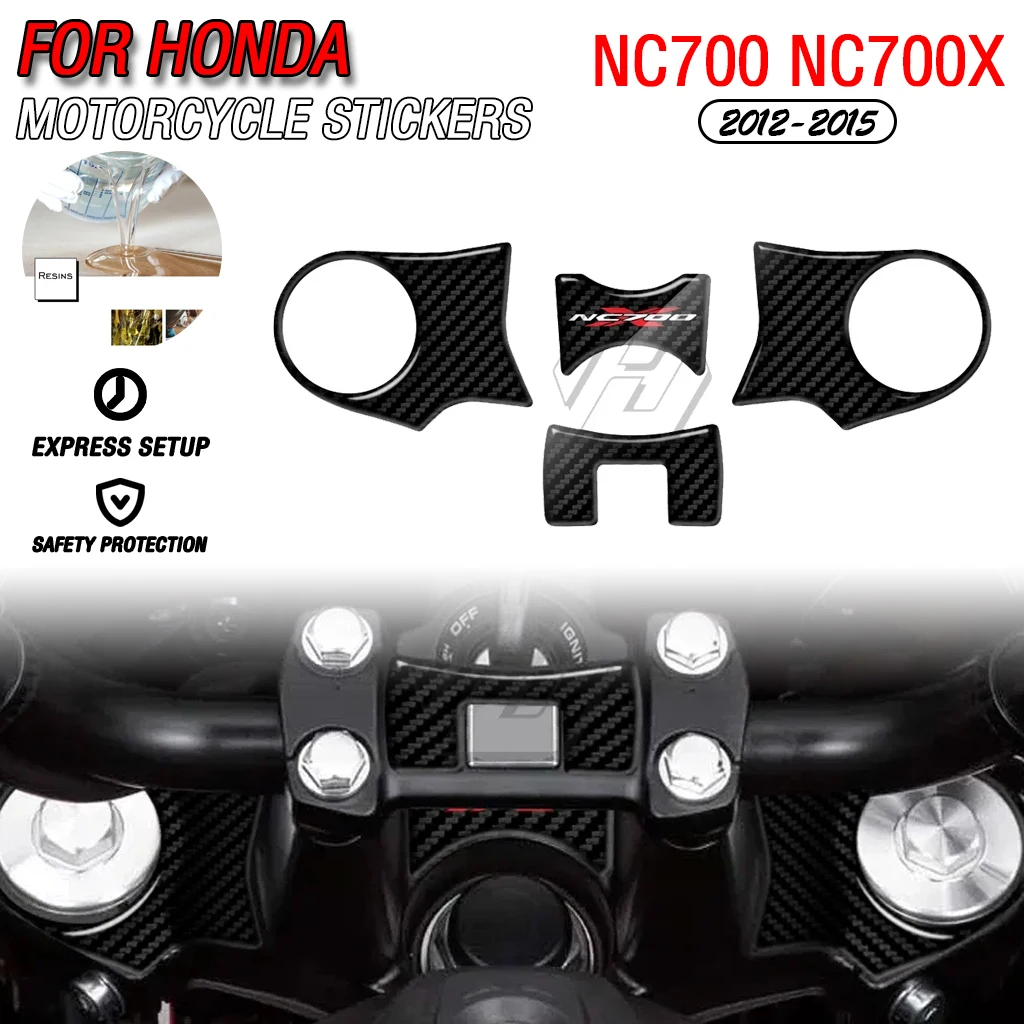 

For Honda NC700 NC700X 2012-2015 Motorcycle 3D Carbon Fiber Appearance Triple Yoke Defender Stickers