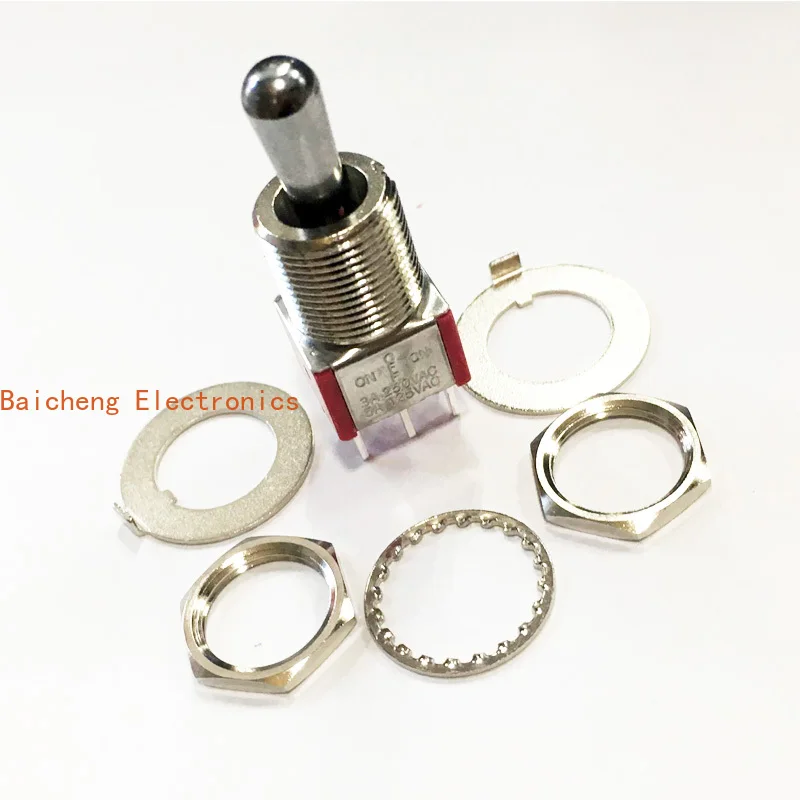 10 Uds. Interruptor de palanca de 12mm con 3 niveles y 6 patas, brazo oscilante, perilla de palanca, tipo pin