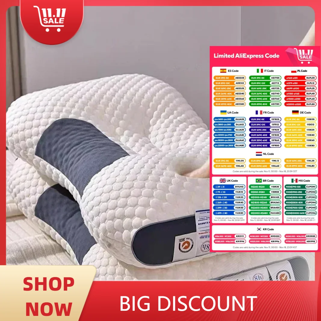 

New Sleeping Pillows Non-deformable and Non-Collapsing Neck Orthopedic Pillows Sleep Aid SPA Pillow Massage Pillow Secret Pillow