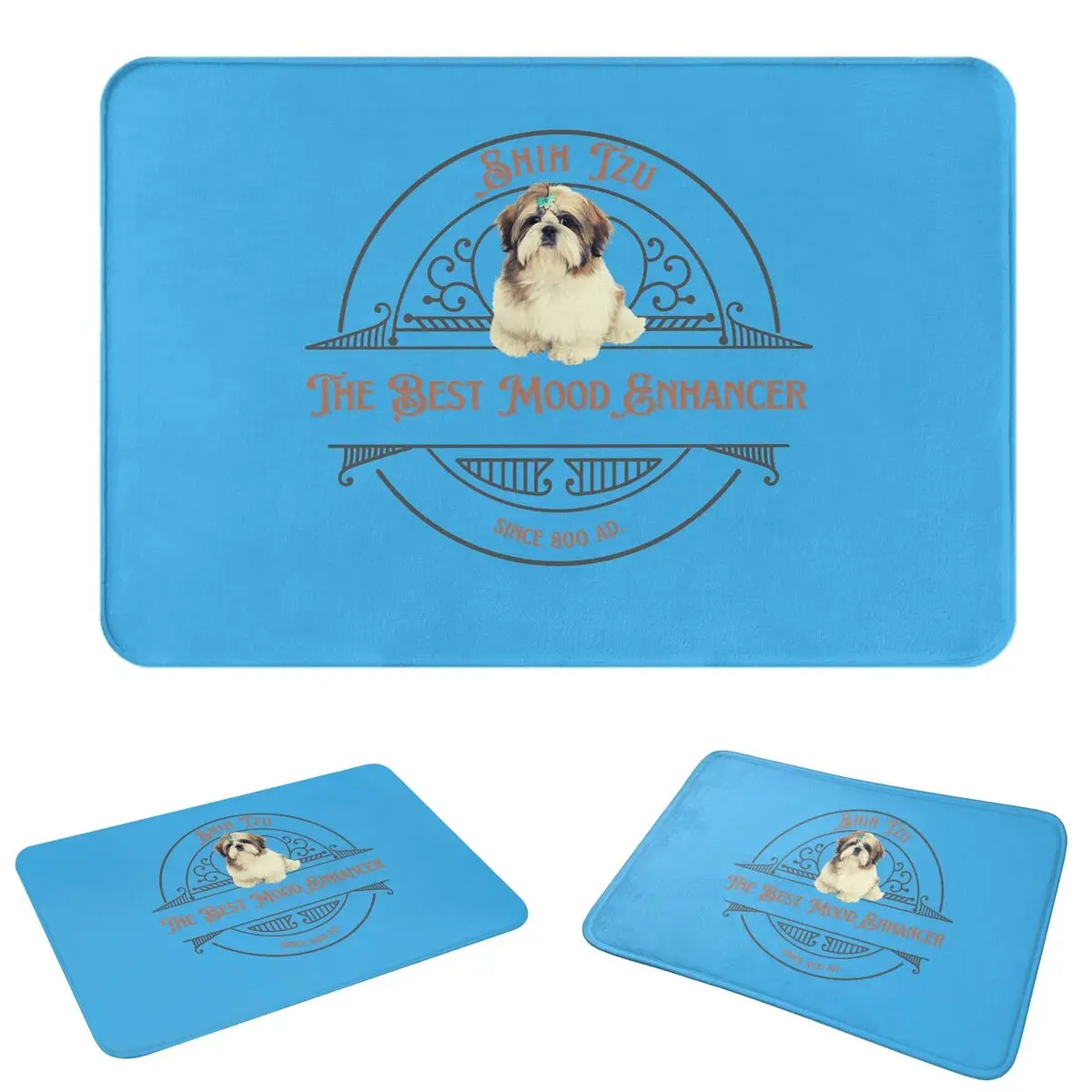 Dog Lover Shih Tzu Crest Doormat Sand Scraping Carpet Rug Kitchen Entrance Home Floor Mat for Bathroom Footpad Mats