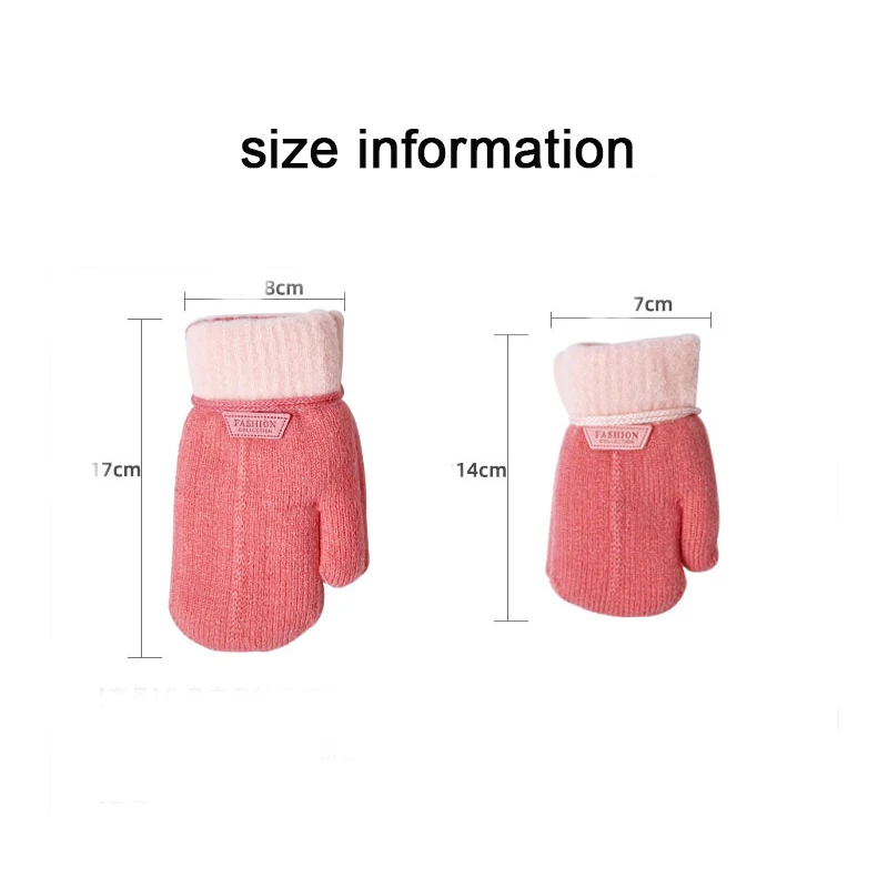 Baby Gloves Winter Boys Girls Knitted Gloves Cartoon Children\'s Gloves Toddler Kids 1-6y Newborn Baby Accessories