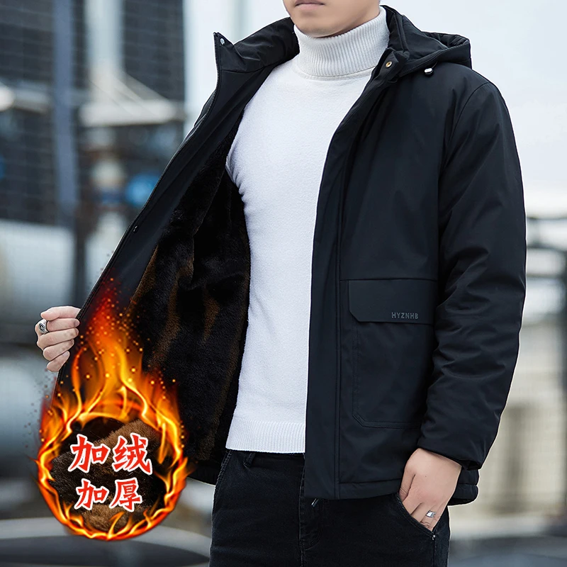 

Осенне-зимняя флисовая куртка, мужская ветровка в стиле ретро, повседневная морозостойкая утолщенная теплая одежда, теплая куртка-карго, верхняя одежда
