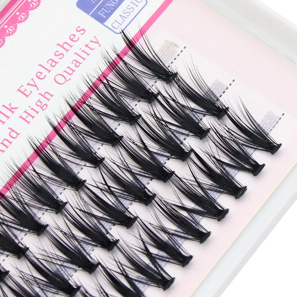 Moonlily Individual Grafting Mink EyeLashes 3D Volume Thick Bundles Makeup Fake False Black Cluster Eyelash Extensions Lashes