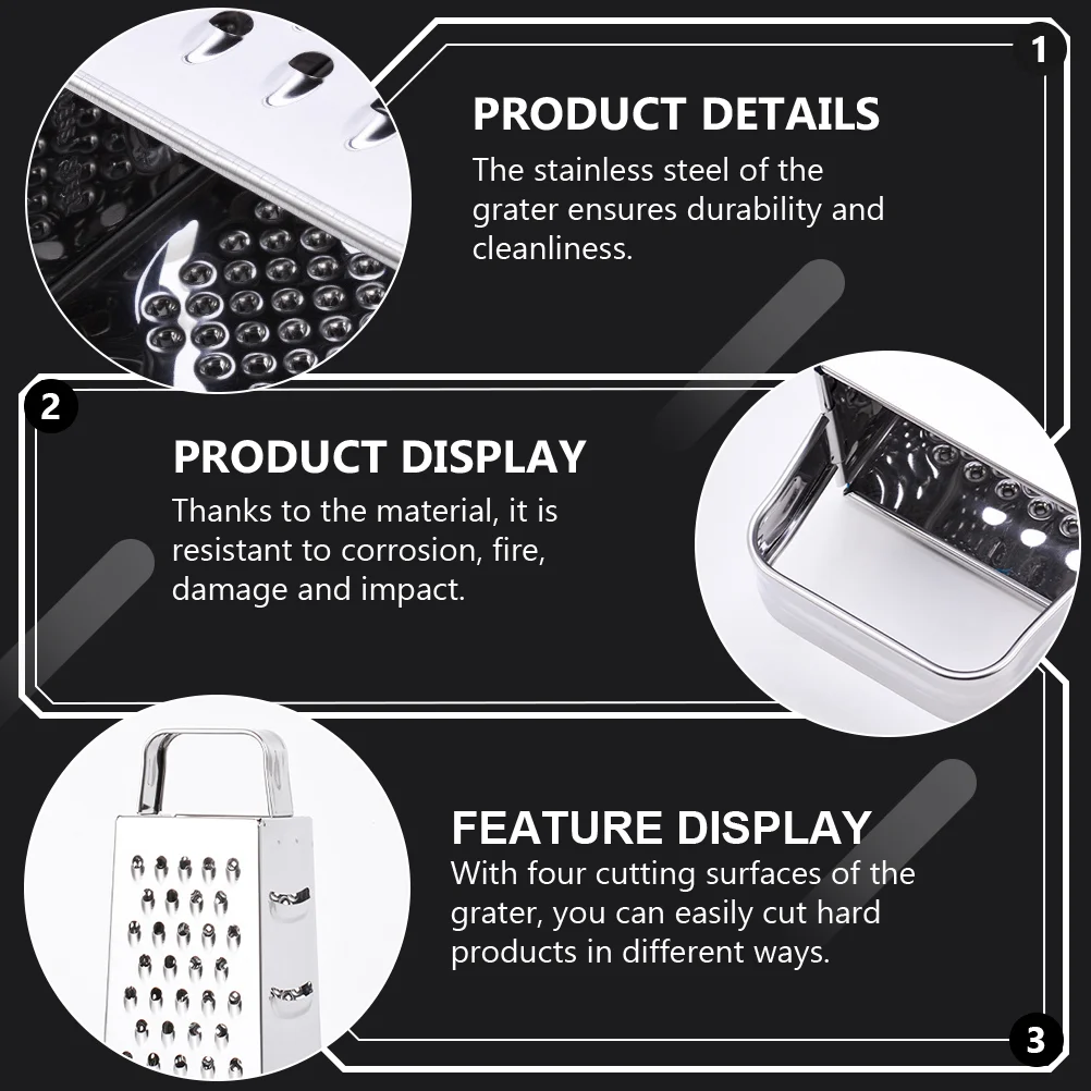 Multifunction Four Sided Grater Stainless Steel Kitchen Accessories Vegetable Slicer Cheese Grater Peeler Fruit