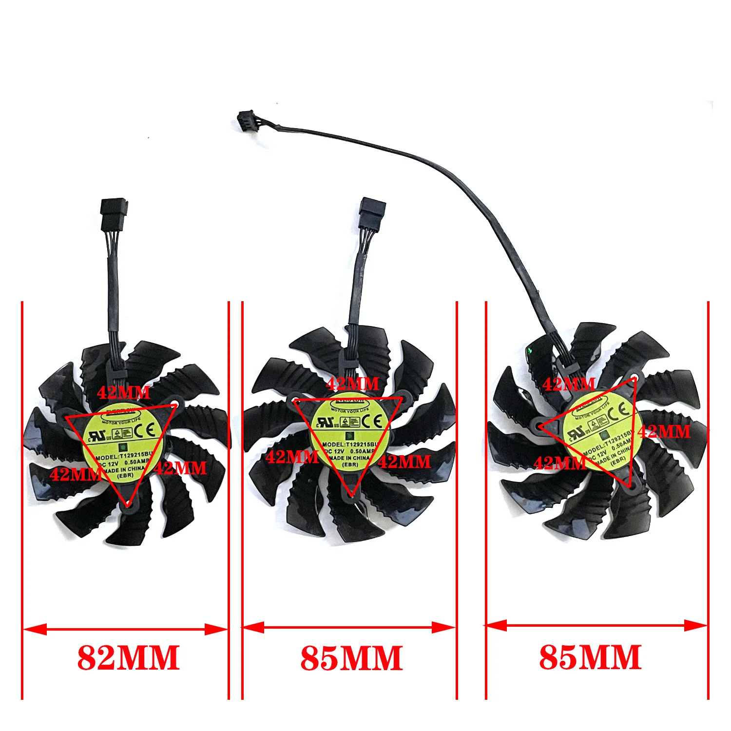 PLA09215S12H T129215BU DC 12V 0.5A, 85mm, 4Pin para Gigabyte, Geforce, RTX 3080, 3080Ti, 3090, Gaming Oc, Ventilador de Koeling Gráfico