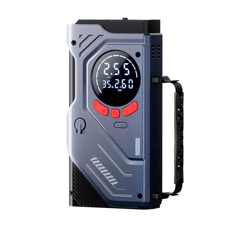 Portable Jump Starter With Air Compressor For 12V Petrol Diesel Car 150 PSI Car Tires Air Pump with LED Lights & Pressure Gauge.