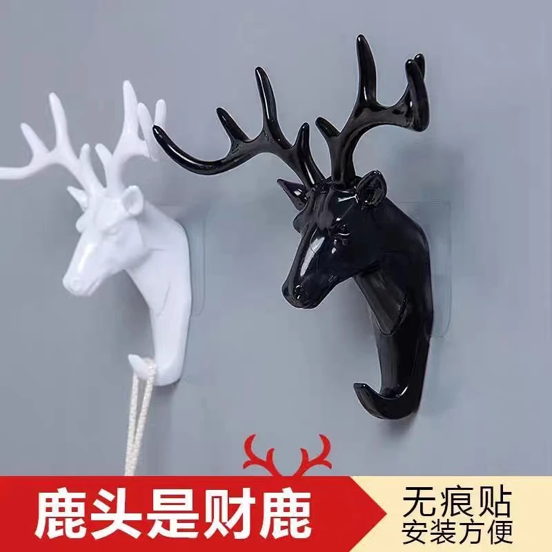 Zhaocai Antler Hook Creative American Style Home Storage Coat Hook Creative Multi-function Non Marking Non Perforated Shelf