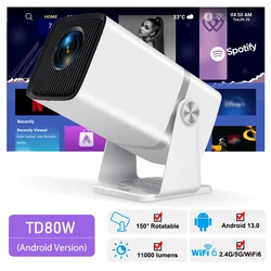 4K Full HD Projcetor FHD TD80W Android WiFi 3D Home Theater TD80 Portable Beam Projcetor Meeting Video Movie PK HY320