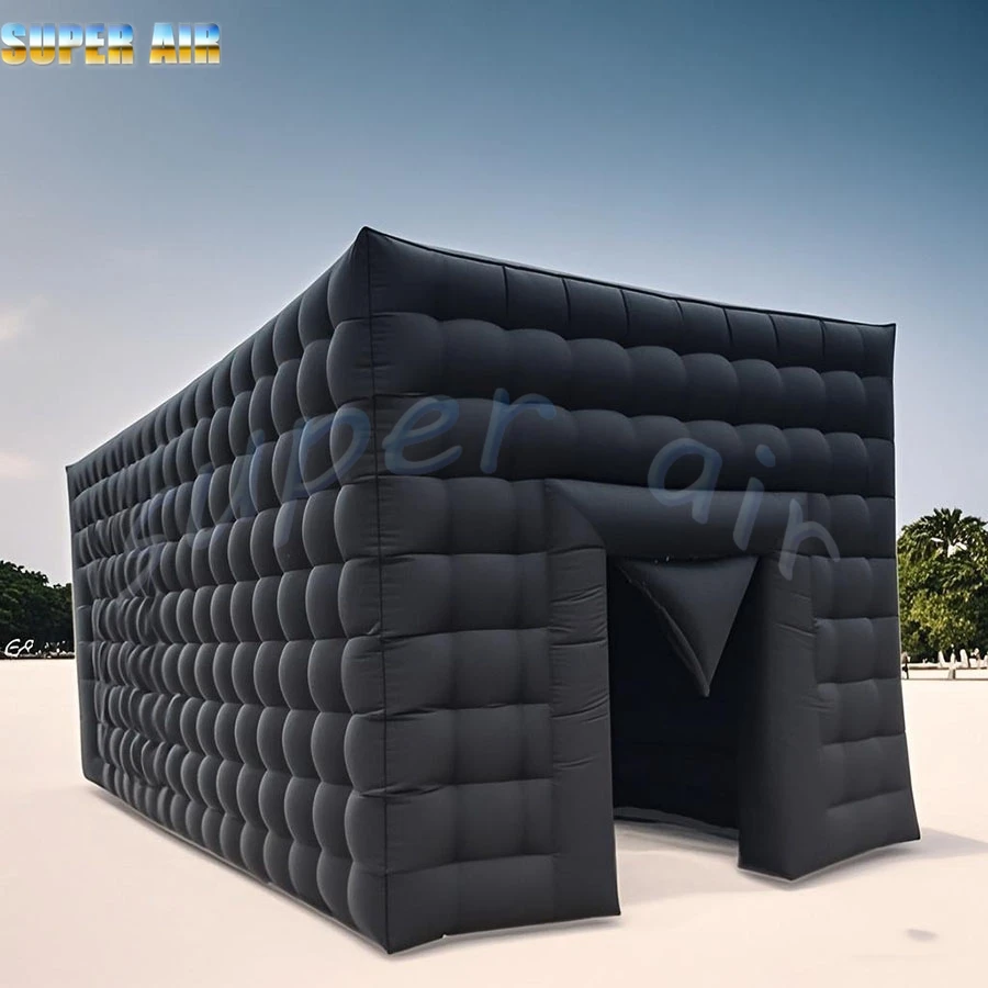 Portable outdoor square inflatable tent black inflatable house for commercial events