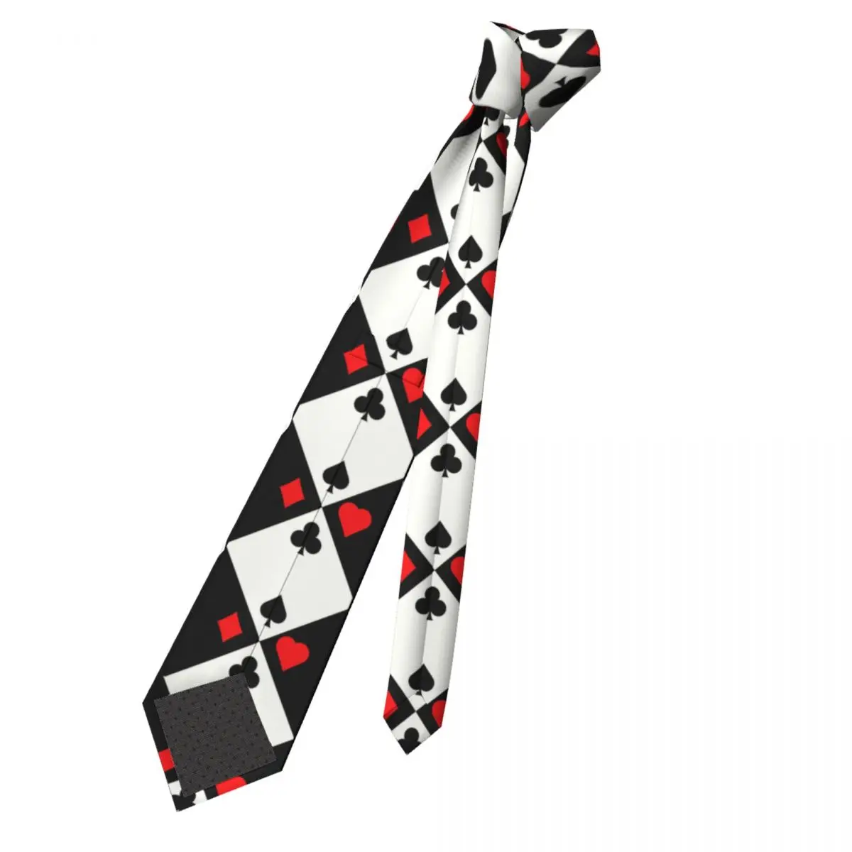 Poker Four Suits Neckties Men's Customized Silk Card Game Players Neck Tie for Party