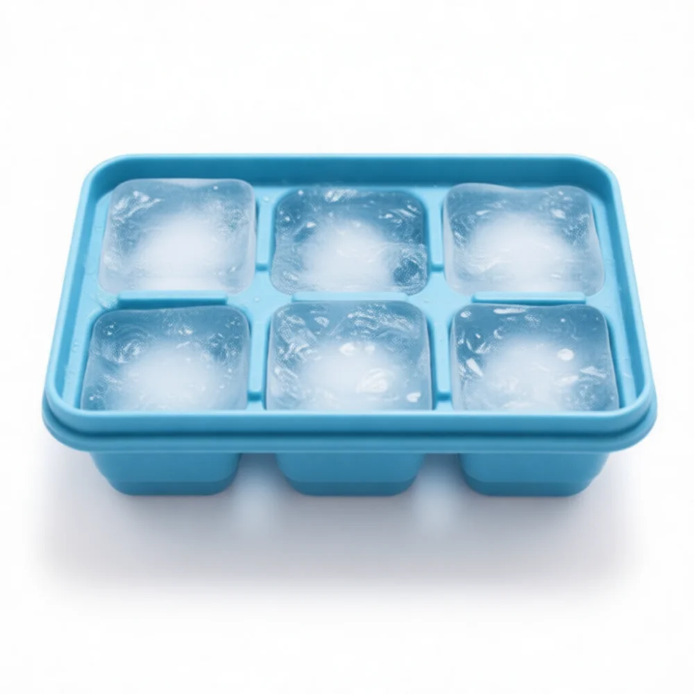 Silicone Ice Cube Tray With Lid Food Grade Mold For Freezer Durable Easy Release Kitchen Accessory DIY Cold Drink Maker
