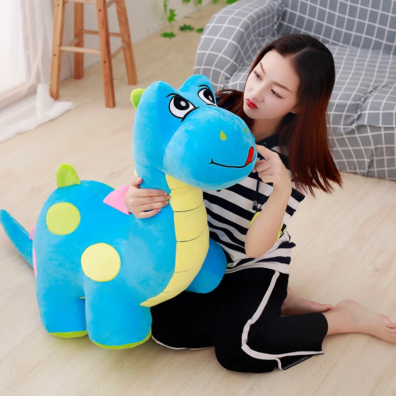 Lindo dinosaurio de peluche muñeco de peluche sofá dinosaurio juguete suave animales abrables dinosaurio juguete cumpleaños peluche regalo rosa/verde/azul