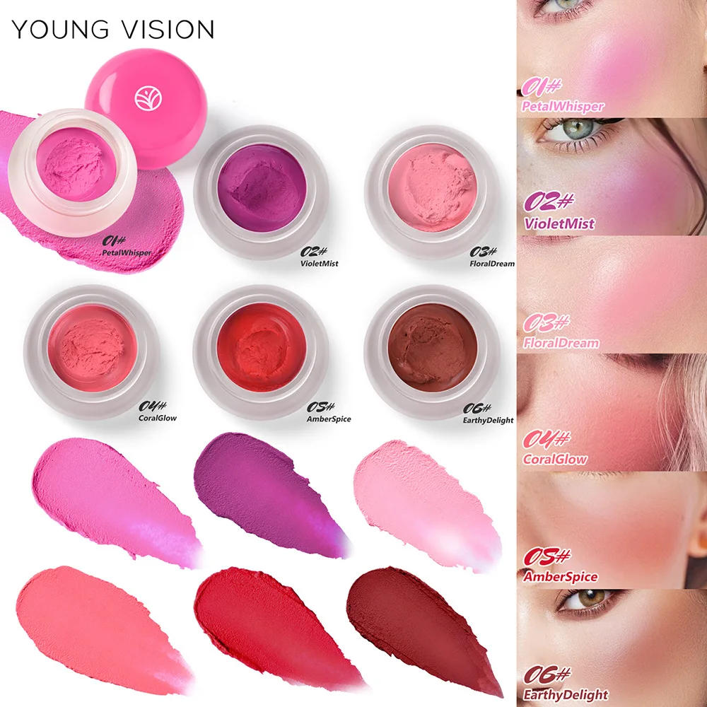 

YOUNG VISION 6-color blush mud mousse pudding natural and delicate matte velvet rouge