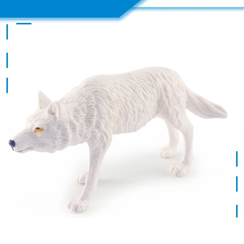 New Realization Wild Animal Solid Simulation White Wolf Figurine ABS Action Figure Model Collection Educational Toy For Children