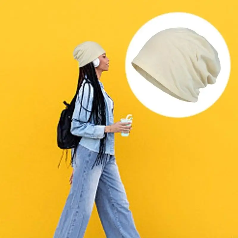 L5YA 여성 수면 모자 고급스러운 Natual Hat 유니섹스 헤드 랩 추운 날씨에 편안함을 향상시키는 부드러운 작은 수면 모자