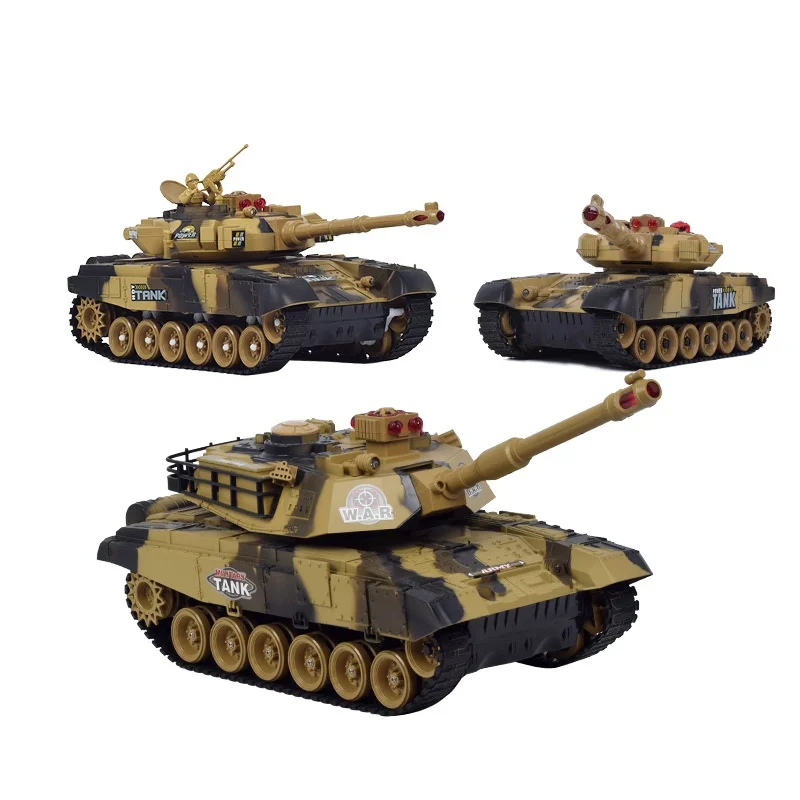Tanque de controle remoto para crianças, modelo de brinquedo 2.4g, batalha pai-filho, recarregável, carro rc, simulação, veículo militar, playset