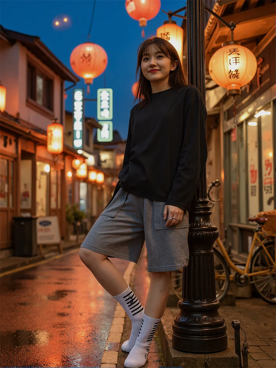 ワイドレッグ カップルズ ショーツ レディース バギーショーツ 韓国風 人気 スポーティ ランニング エラスティックウエスト 夏 ジム ファッション トレンド ガールズ ストリート