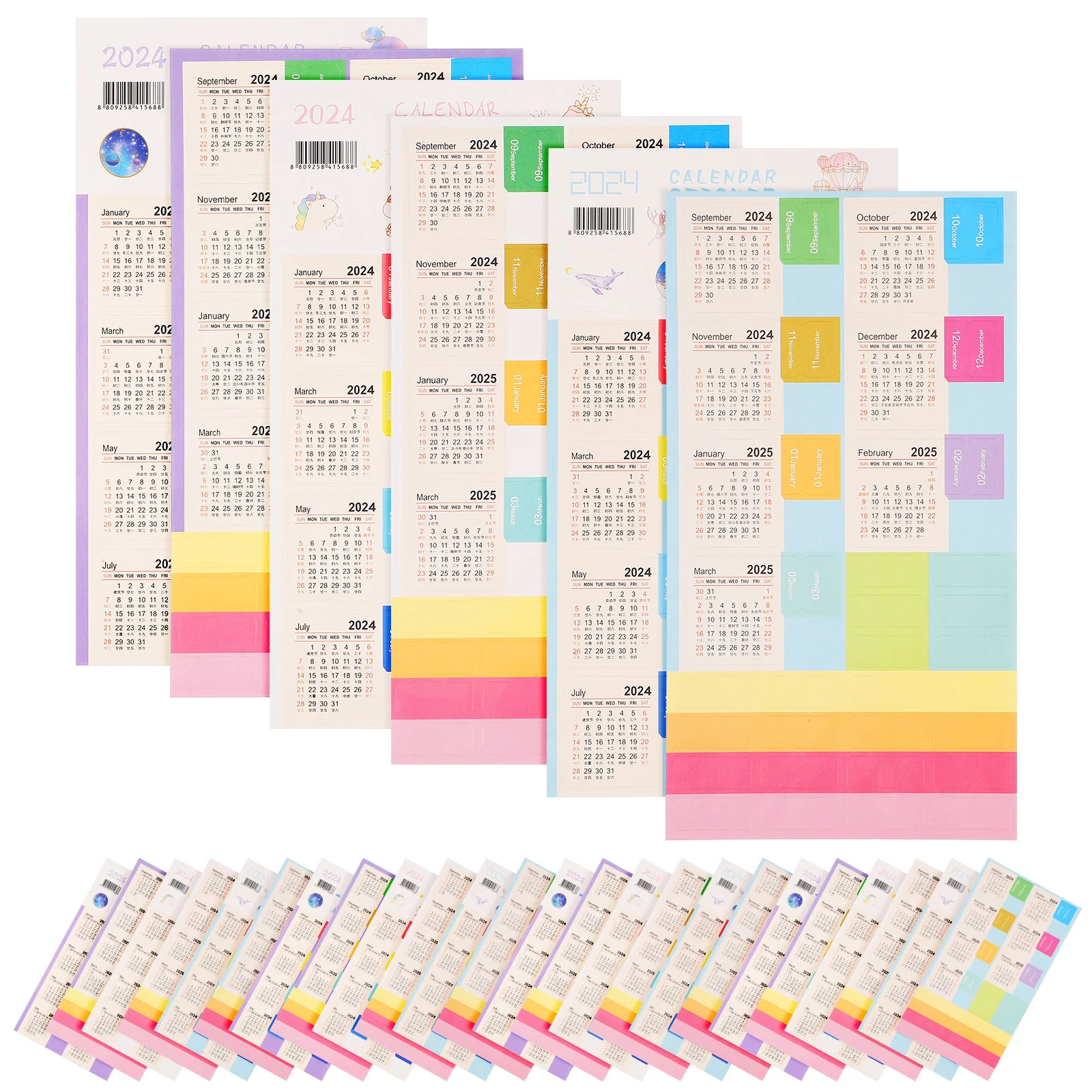 15Sets Calendar Stickers Planner Accessories Stylish Design Easy to Use Multi-Functional Organize Schedules Events