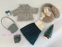 2026 Dula Doll Clothes Dress Green pleated skirt plush jacket Blythe ob24 ob22 Azone Licca ICY JerryB 1/6 Doll Accessories