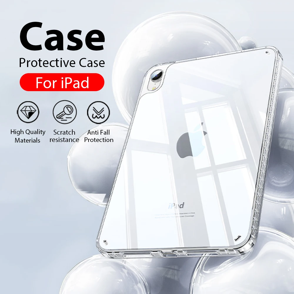 Transparent Case For iPad A16 M3 2025 Pro 12.9 10th 9th Generation Air 11 13 5 4 3 Funad For Ipad Mini 6 7 10.2 Protective Cover