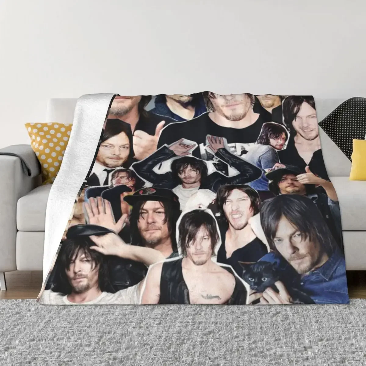 Norman Reedus Collage An Ultra-Soft Micro Fleece Blanket