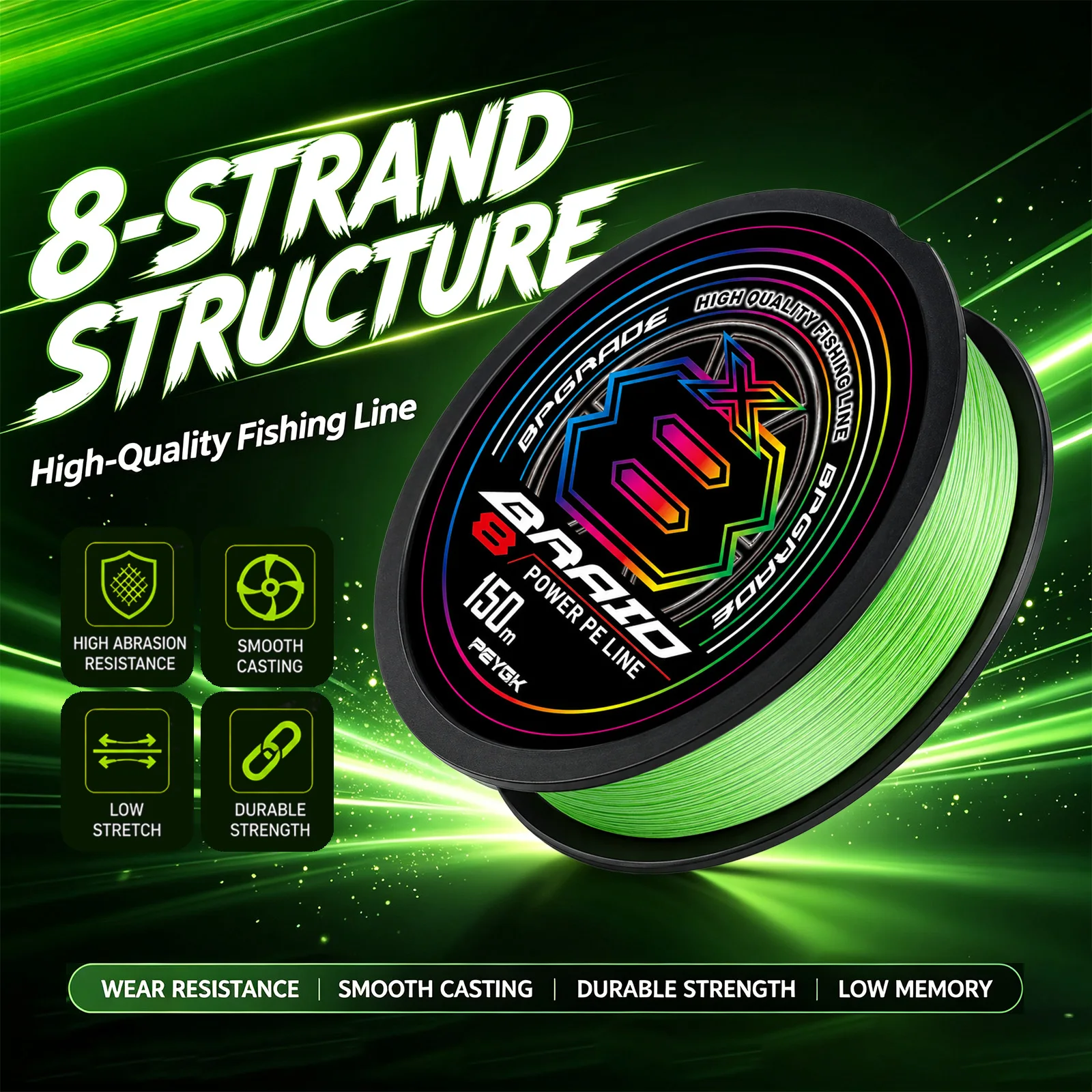 PEYGK Fishing Line New Color Multifilament X8 PE Line 100M/150M 14LB-50LB Quality Multifilament Japan High Stength Strands Main