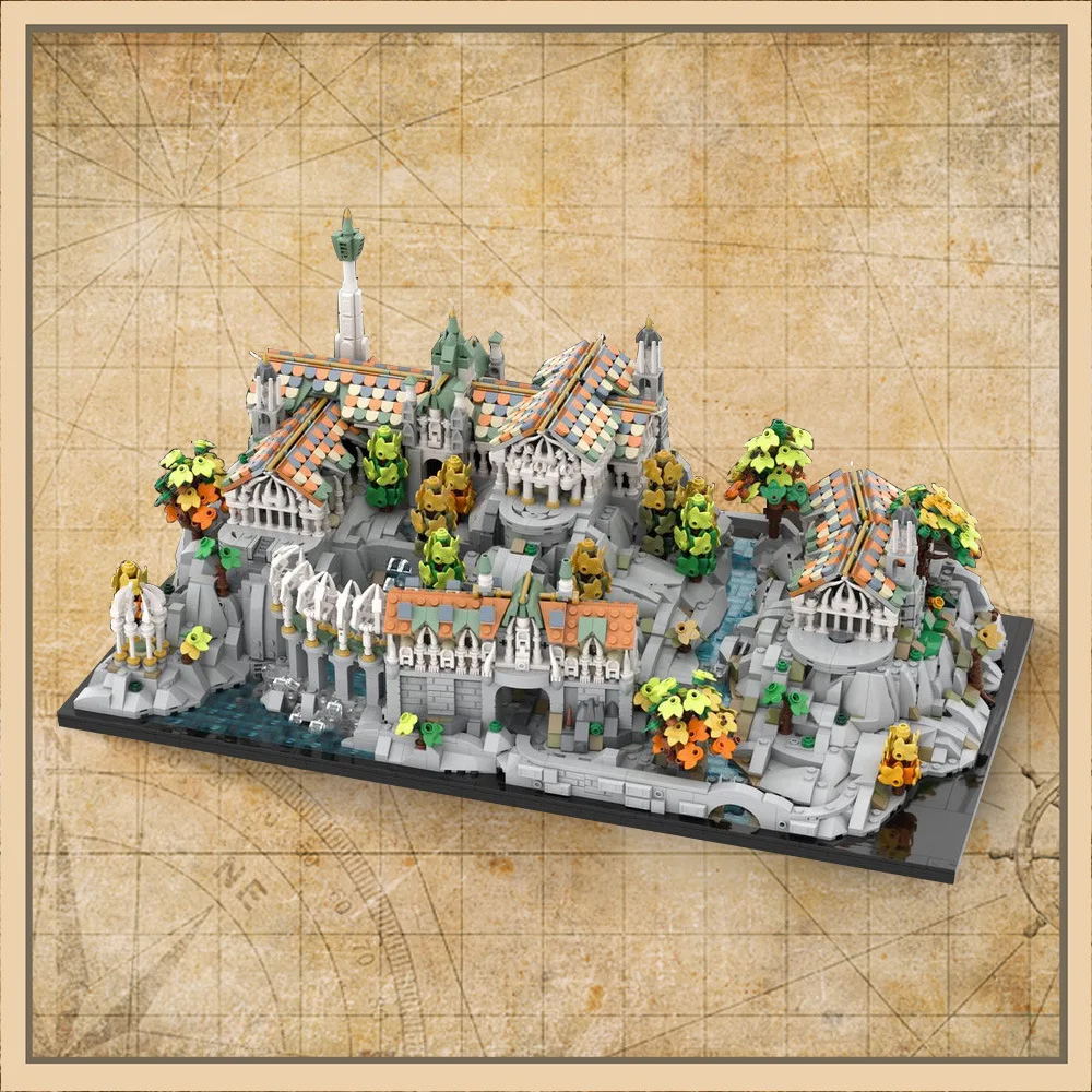 

MOC-191972 Building Blocks Rivendell Mini Craft Building Blocks Model Small Particle Puzzle Building Blocks Set