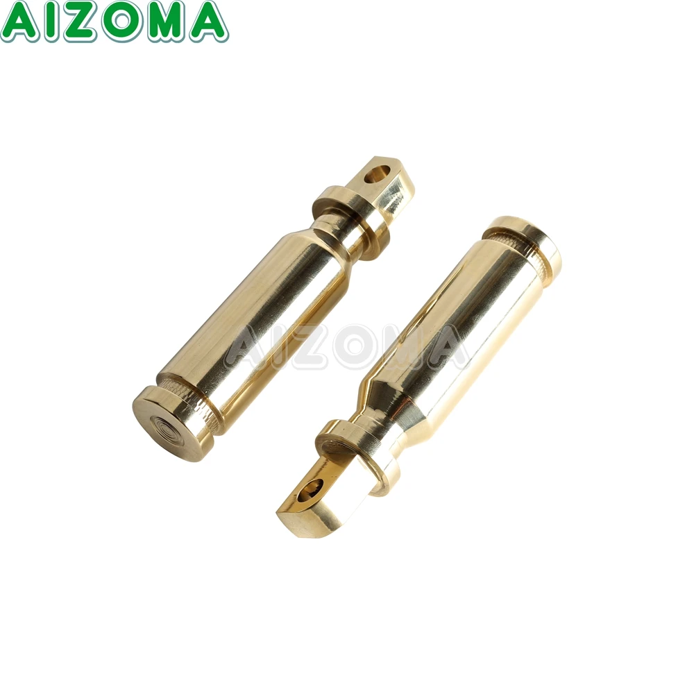 Solid Brass Universal 10mm Male Mount Footpegs Footrest For Harley Chopper Bobber Old School Dyna Softail Touring Sportster XL