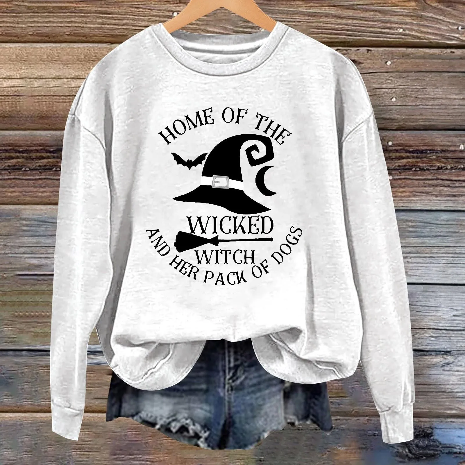 Herfst Heks Decoratie Grafische Sweatshirts Voor Vrouwen Sweatshirt Halloween Humor Pullover Zacht Bedrukt Tops Dames Sweatshirt