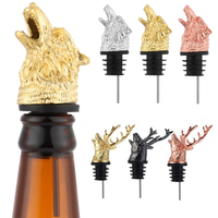 1 PC Wolf Head Wine Pourers Wine Mouth Wine Guide Pour Wine Stopper Zinc Alloy Wine Stopper Bartender Tool Wine Accessories