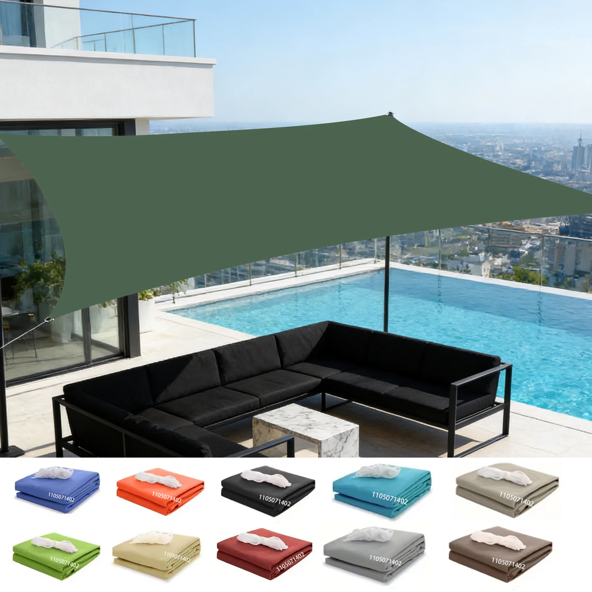 Sun Shade Sail UV Block Waterproof Outdoor Canopy for Patio Garden Backyard Deck Pool, Easy to Install