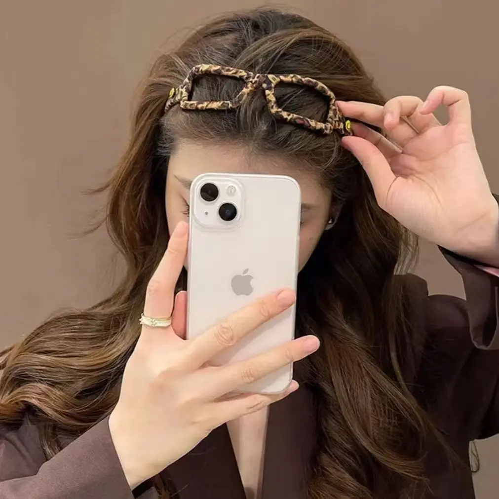 BYL Koreanischer Stil, High-End-Haarband mit Leopardenmuster, Brille, modischer Pony, vielseitige Stirnbänder, Haarschmuck für Frauen und Mädchen