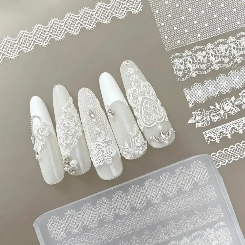 3D French Lace Nail Art Silicone Mold Long Lasting DIY Manicure Tool for Home DIY Manicure Gift for Nail Lovers