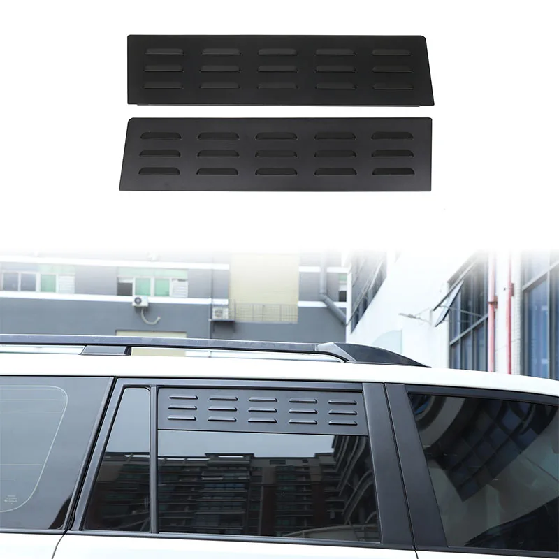 For 2004-2023 Toyota Prado/Lexus GX Rear Ventilation Shutters, Second Row Window Exhaust Holes, Aluminum Alloy, Black 2pcs