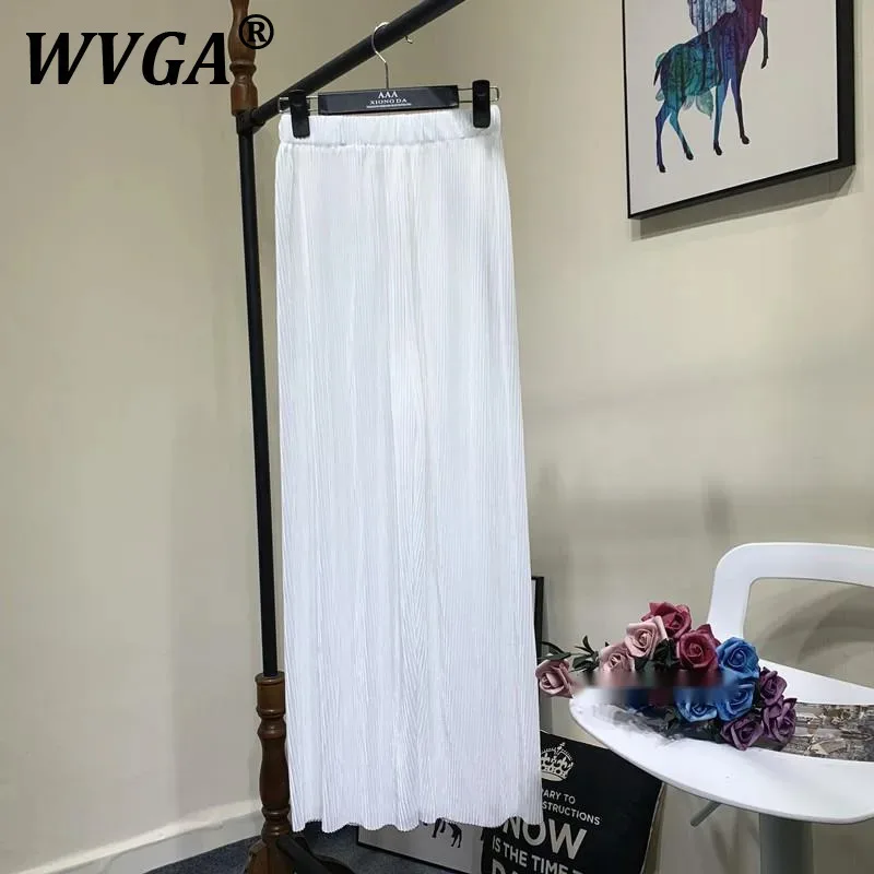 

WVGA, новые летние мужские плиссированные драпированные брюки с тонкой эластичной резинкой на талии, элегантные тонкие прямые нишевые свободные шикарные повседневные широкие брюки W7545