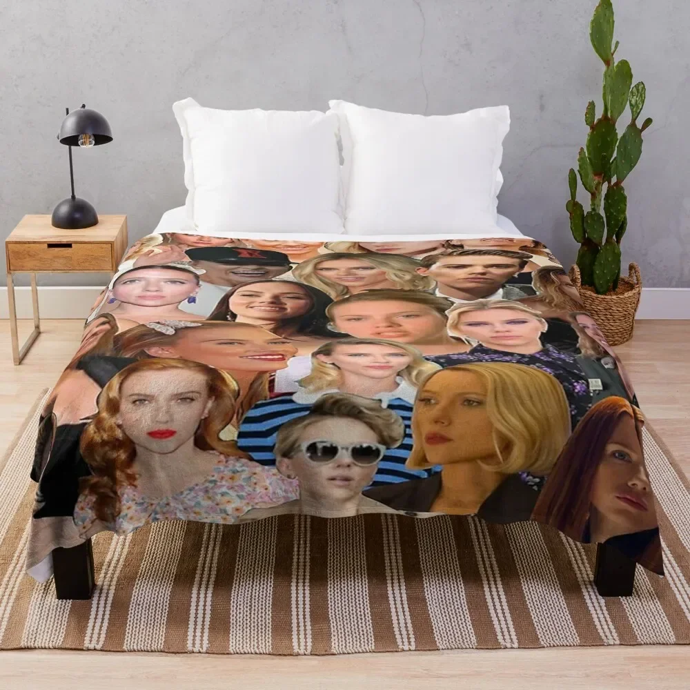 

Scarlett Johansson Photo Collage Throw Blanket Stuffeds funny gift Sofa for winter Blankets