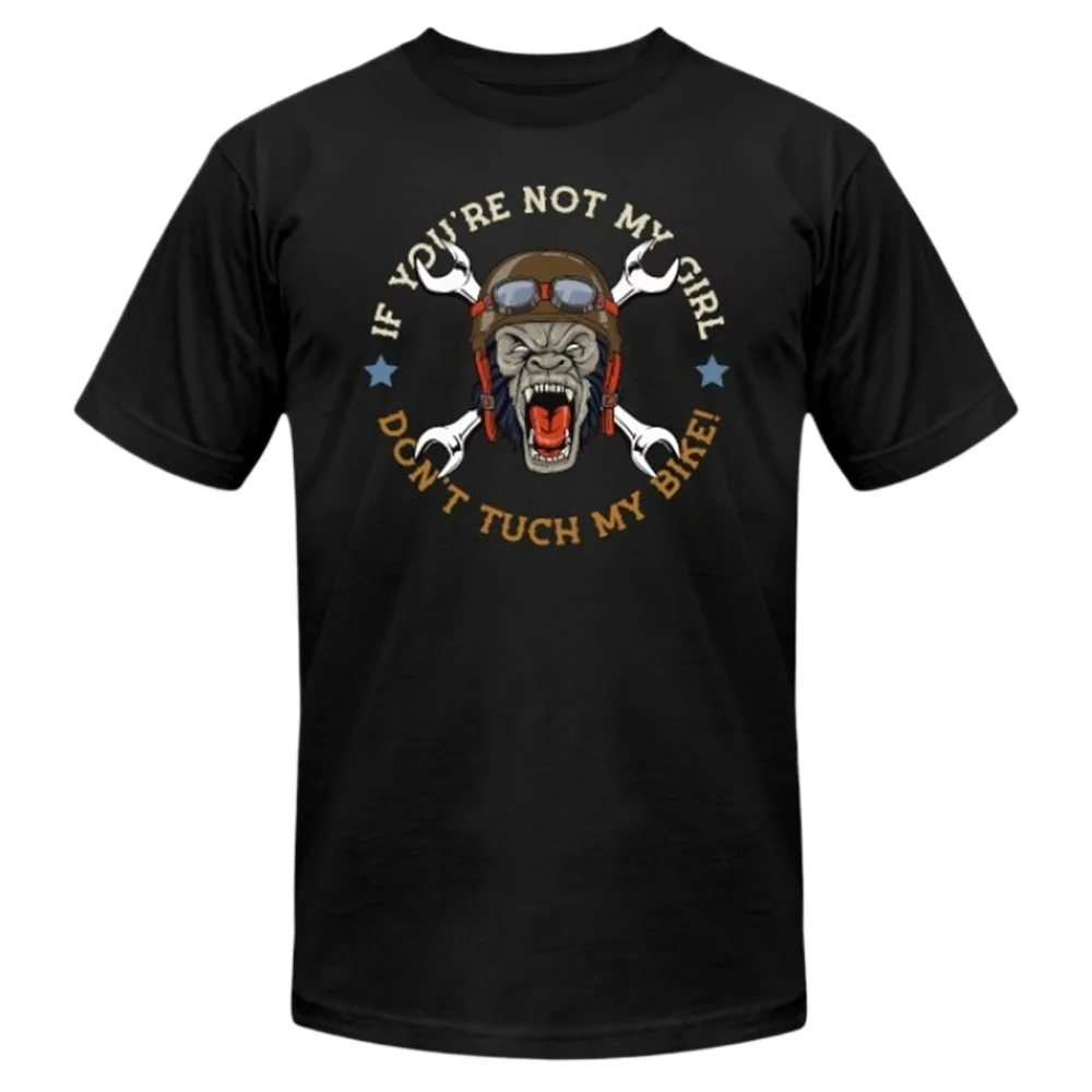 Don't Tuch My Bike - Funny Retro Chopper Biker Motorcyclist T-Shirt 100% Cotton O-Neck Short Sleeve Summer Casual Mens T-shirt