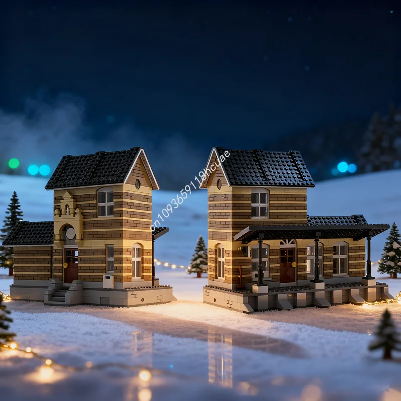 

1057 шт. MOC Studley Station City Trainsed модель строительные блоки строительство DIY Рождественский подарок креативные игрушки образование день рождения