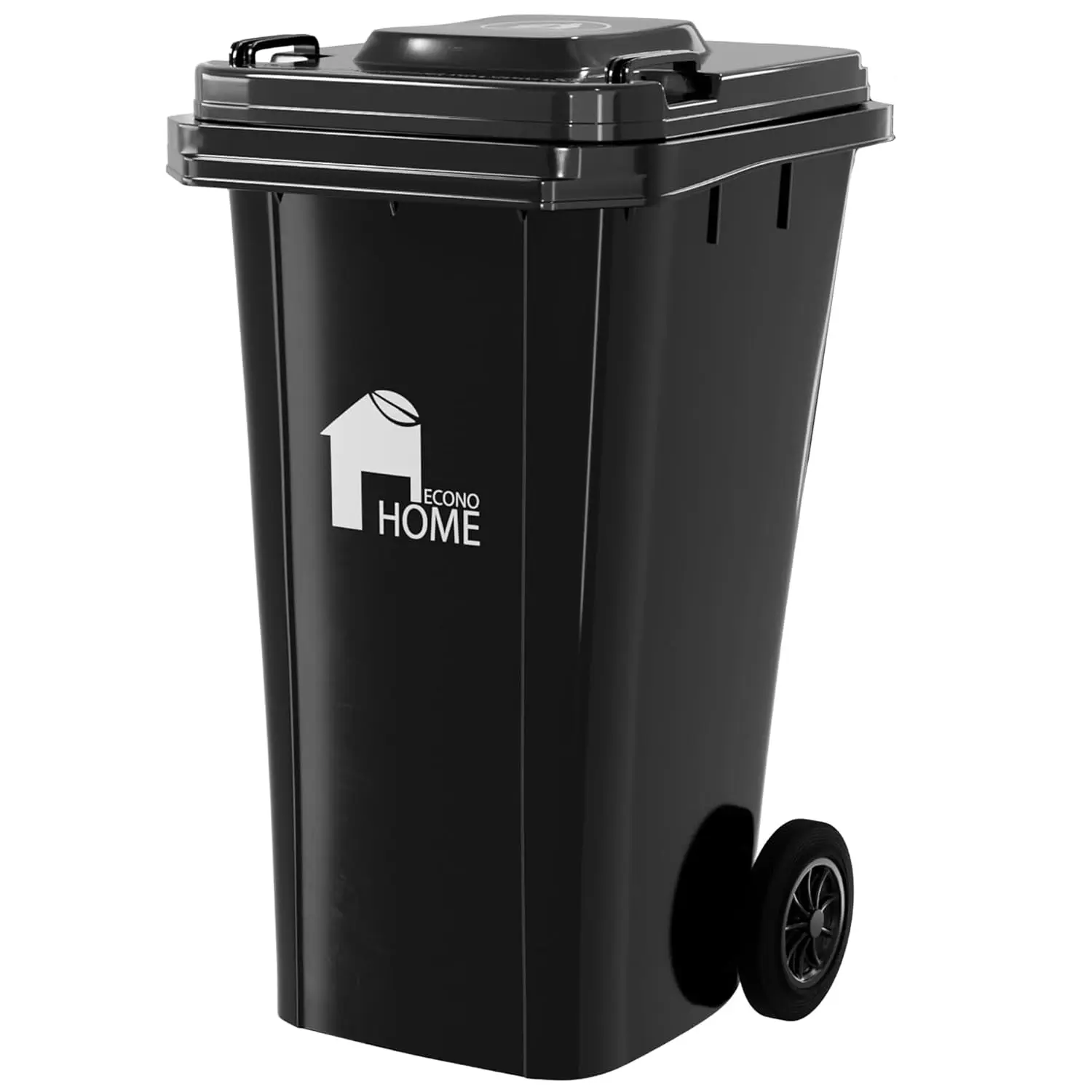 Outdoor Garbage Can with Lid - 32 Gallon Trash Can for Backyard, Deck, Garage - Dual Wheels, Extra Heavy-Duty,, Customized