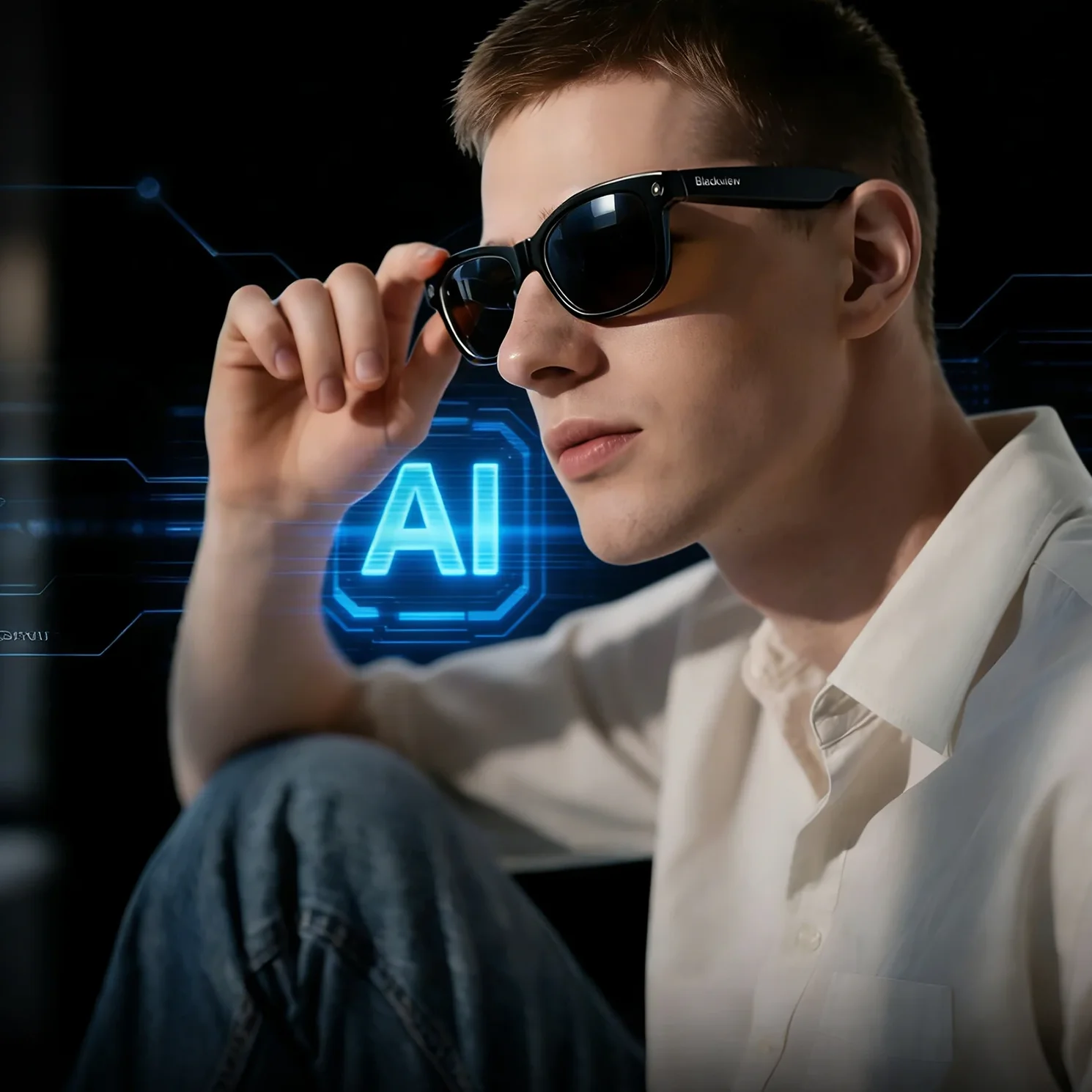 Blackview New BV200 AI Smart Glasses 800W Pixels 4K HD Camera Bluetooth Call Voice Assistant Translation Stereo Speakers&Mic
