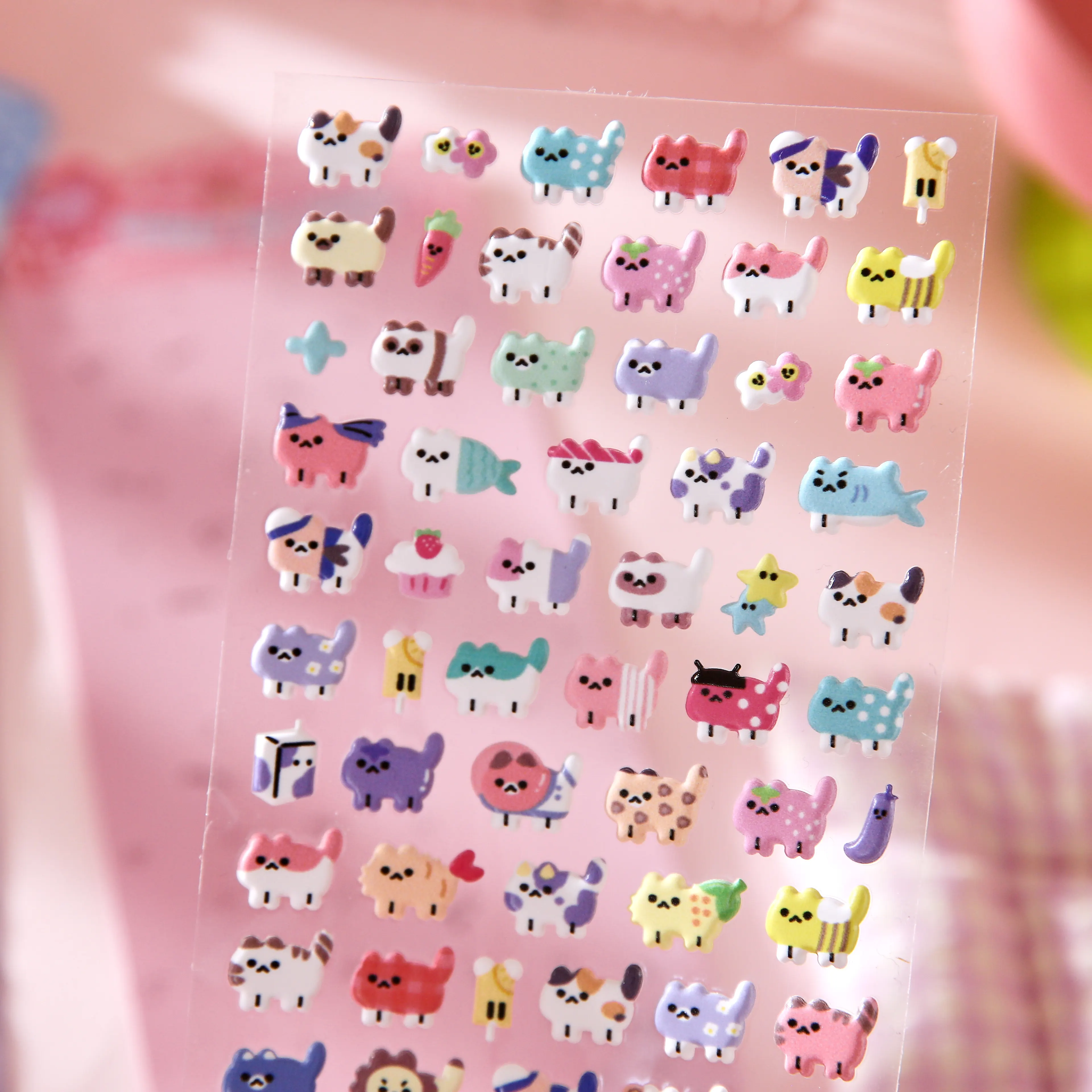 Kawaii Cartoon Animal Cute Things 3D Relief Stickers DIY Diary Handmade Scrapbook Aesthetic Supplies Stationery Stickers